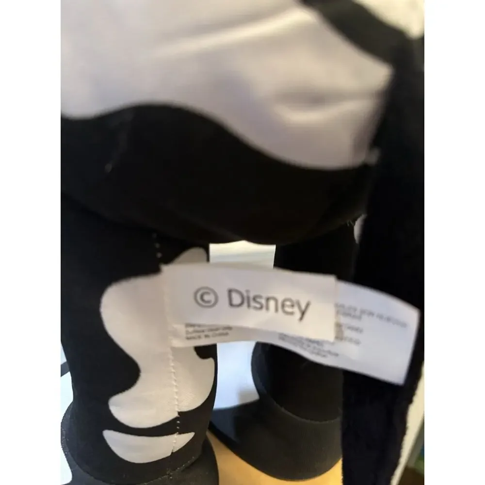 Disney Mickey Mouse Skeleton Halloween Plush 22” Door Greeter Black White